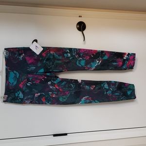 Alive Magnetics Print AL1VE athletic leggings SZ S TEAL FUSHIA Nwt